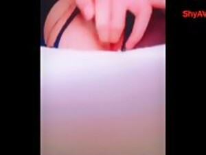 Korean girl masturbating pussy with full cream