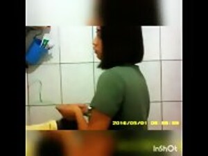 Malay teen taking shower